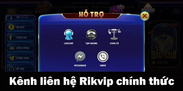 Liên hệ Rikvip - Giải quyết sự cố nhanh chóng & hiệu quả 2 Cập nhật kênh liên hệ Rikvip chính thức