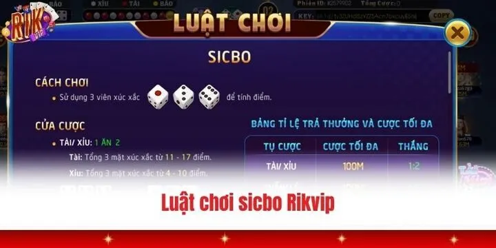 Sicbo Rikvip - Game đặt cược may rủi ăn khách nhất 2026 3 Thời gian trung bình một ván Sicbo Rikvip diễn ra