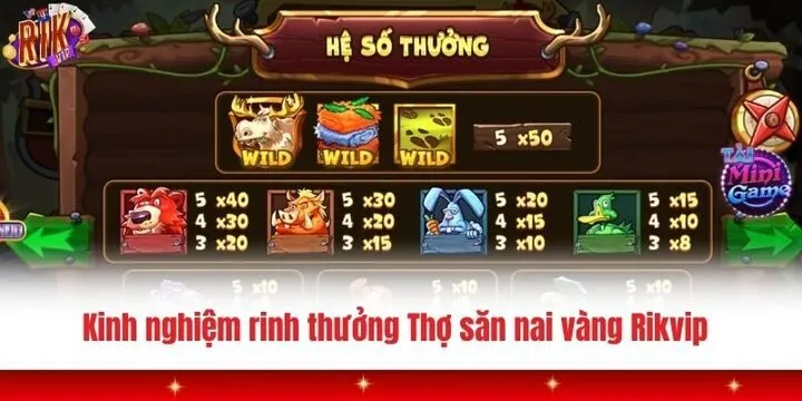 Thợ săn nai vàng Rikvip - Giải trí săn thưởng kịch tính có 102 4 Chinh phục Thợ săn nai vàng Rikvip với thưởng lớn