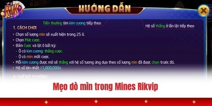 Mines Rikvip - Thử thách dò mìn kịch tính cho mọi game thủ 4 Hướng dẫn cách chơi Mines Rikvip từ a đến z