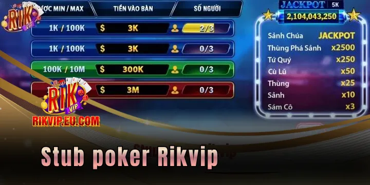 stub poker rikvip 2026